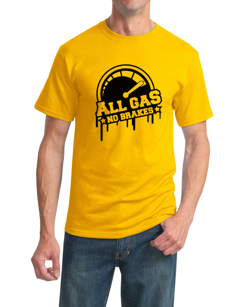 all gas yellow t-shirt