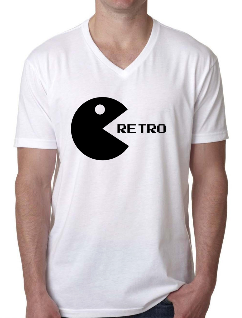 retro v-neck white t-shirt 