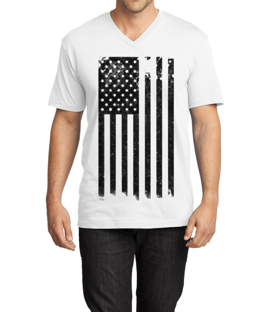 USA vneck white t-shirt