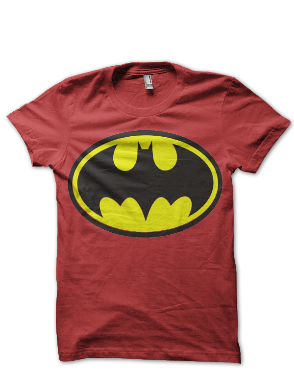 batman logo red tee