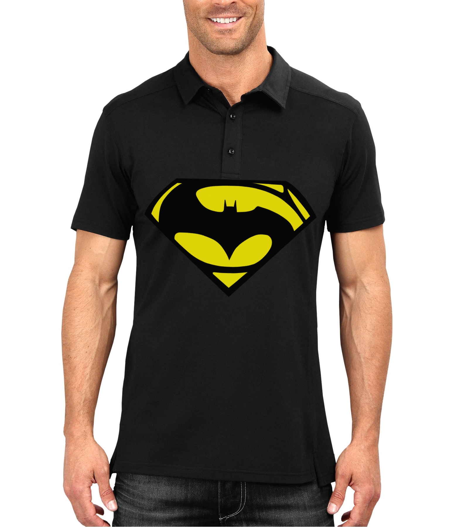 Batman Vs Superman Black Polo Tee - Swag Shirts
