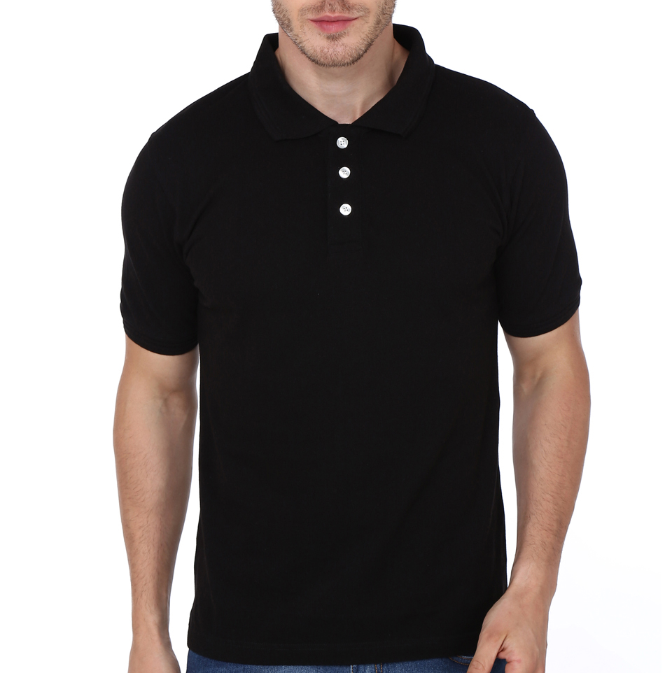 Plain Black Polo T-Shirt | Swag Shirts
