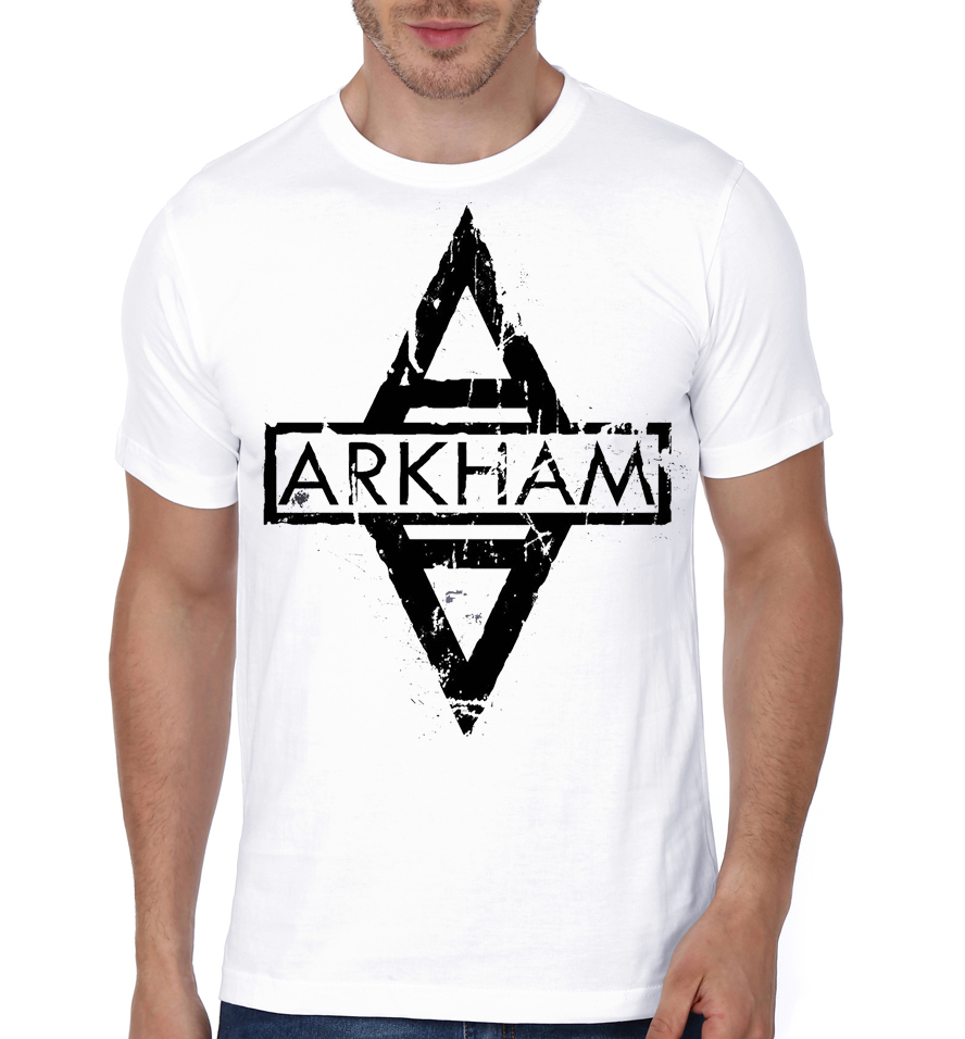 arkham white t-shirt model