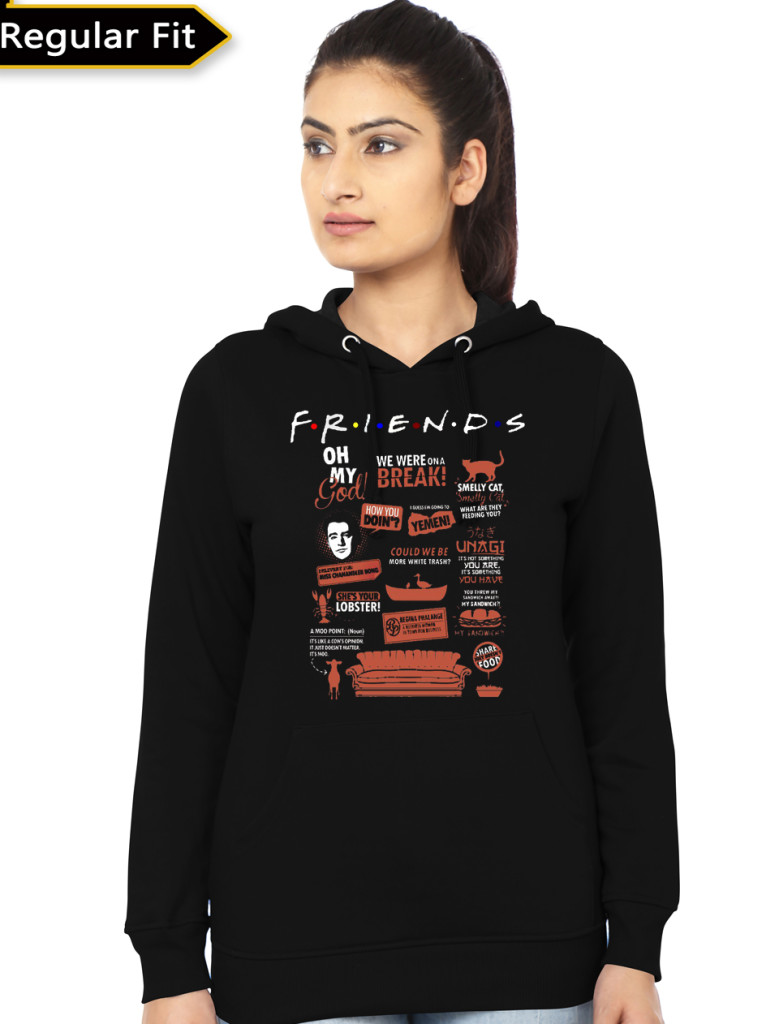 friends girls black hoodie india