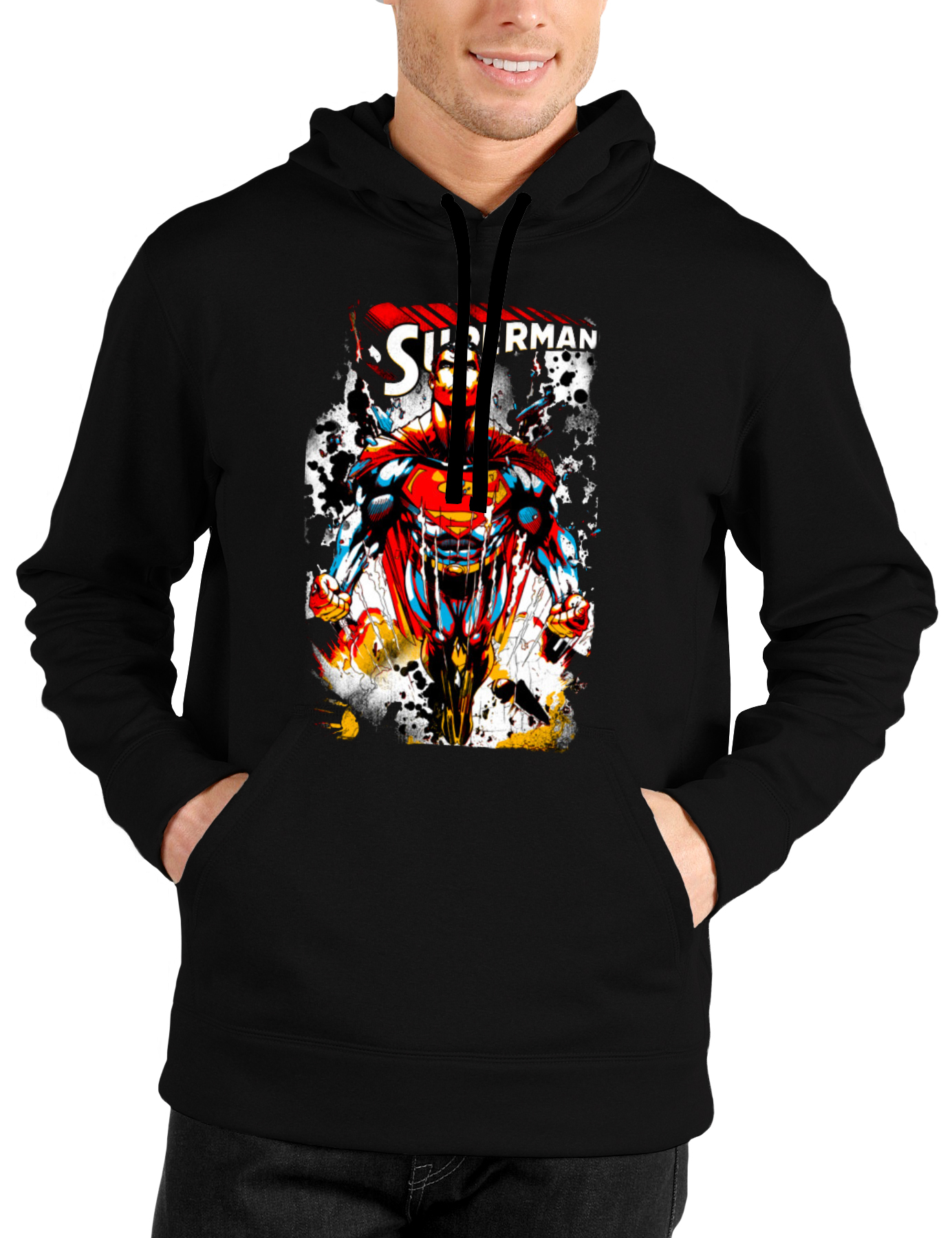 Superman Black Hoodie - Swag Shirts