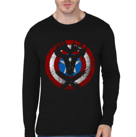 Captain America Black Full Sleeve Tee