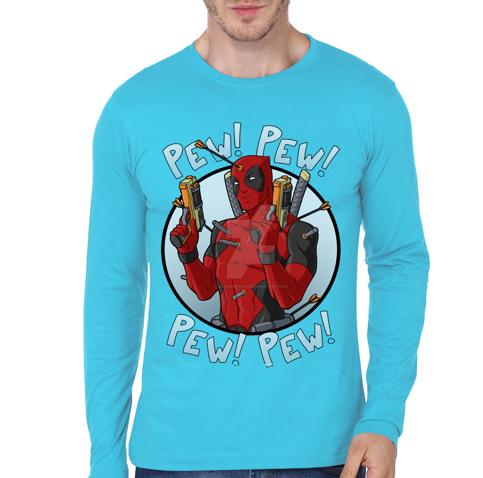 Deadpool Light Blue Full Sleeve Tee