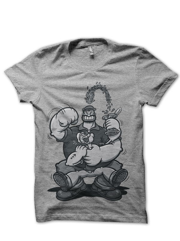 Fighting Popeye Grey Tee (White Available) - Swag Shirts