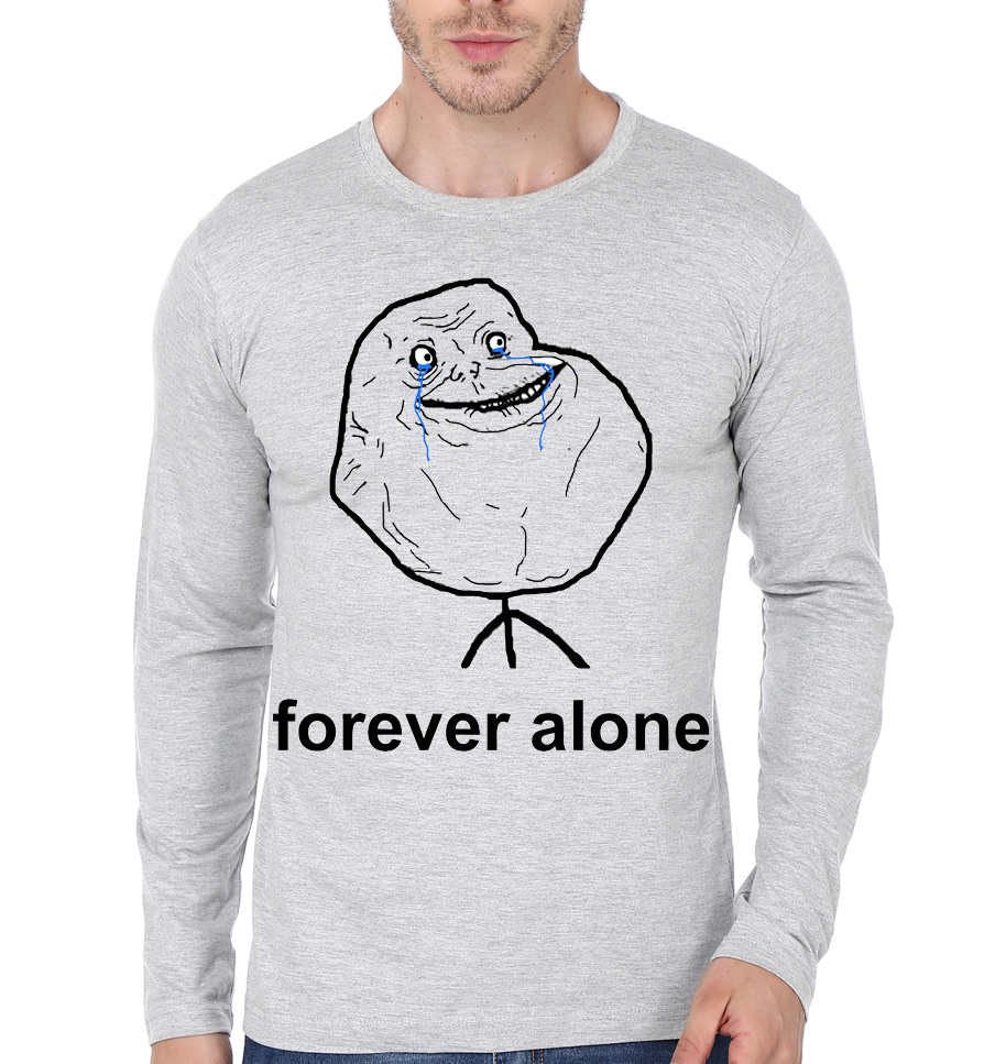 Forever Alone Light Blue Full Sleeve Tee - Image 3