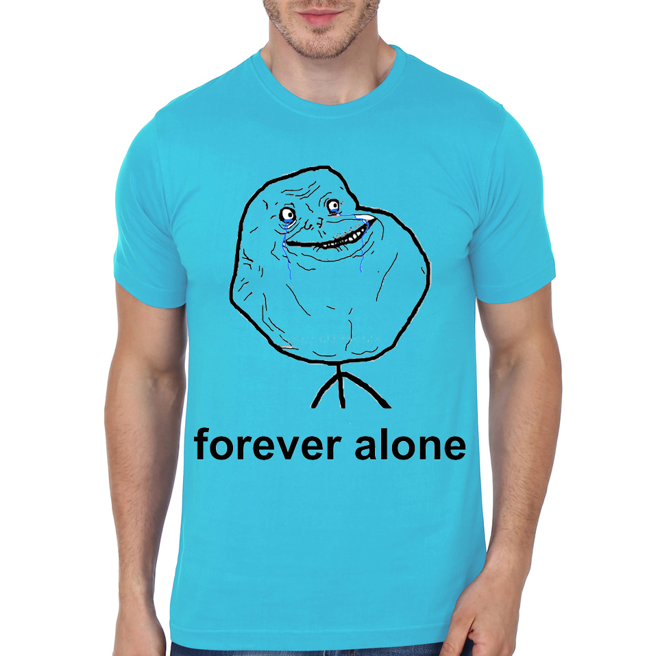 Forever Alone Light Blue Full Sleeve Tee - Image 5