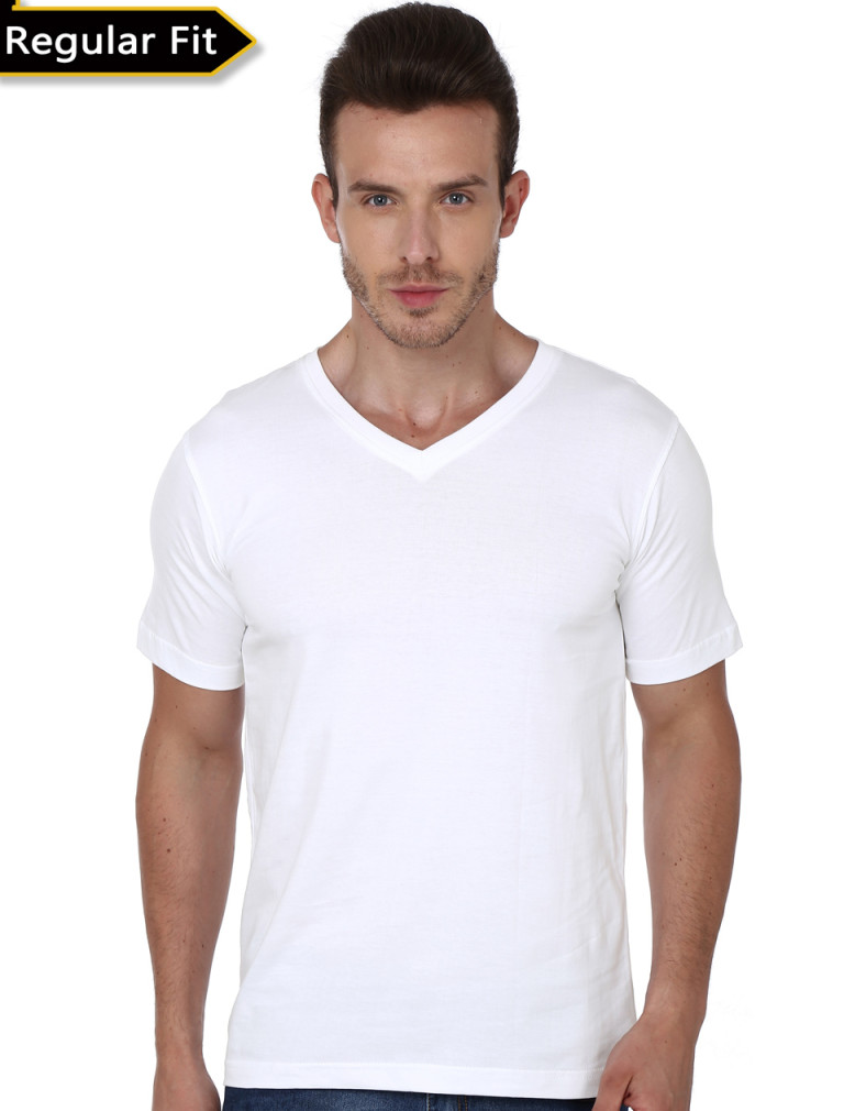 Plain White VNeck TShirt Swag Shirts