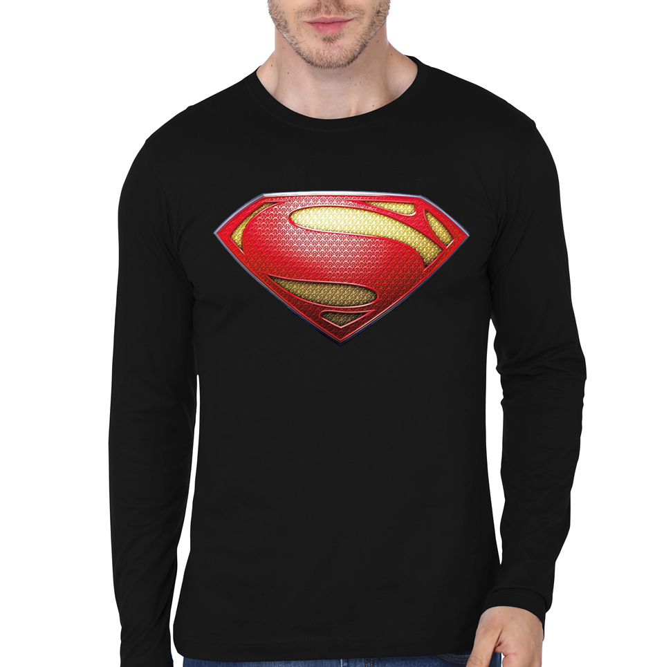 Superman Black Full Sleeve Tee - Swag Shirts