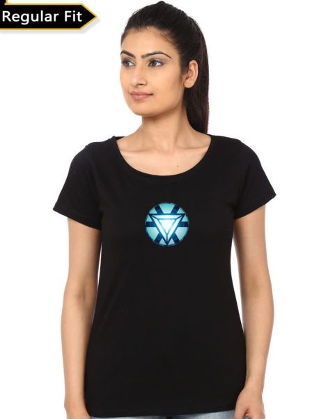 Arc Reactor Girls Black T-Shirt