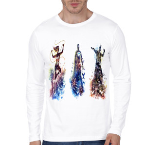 Justice League White Full Sleeve Tee