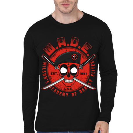Deadpool Black Full Sleeve T-Shirt