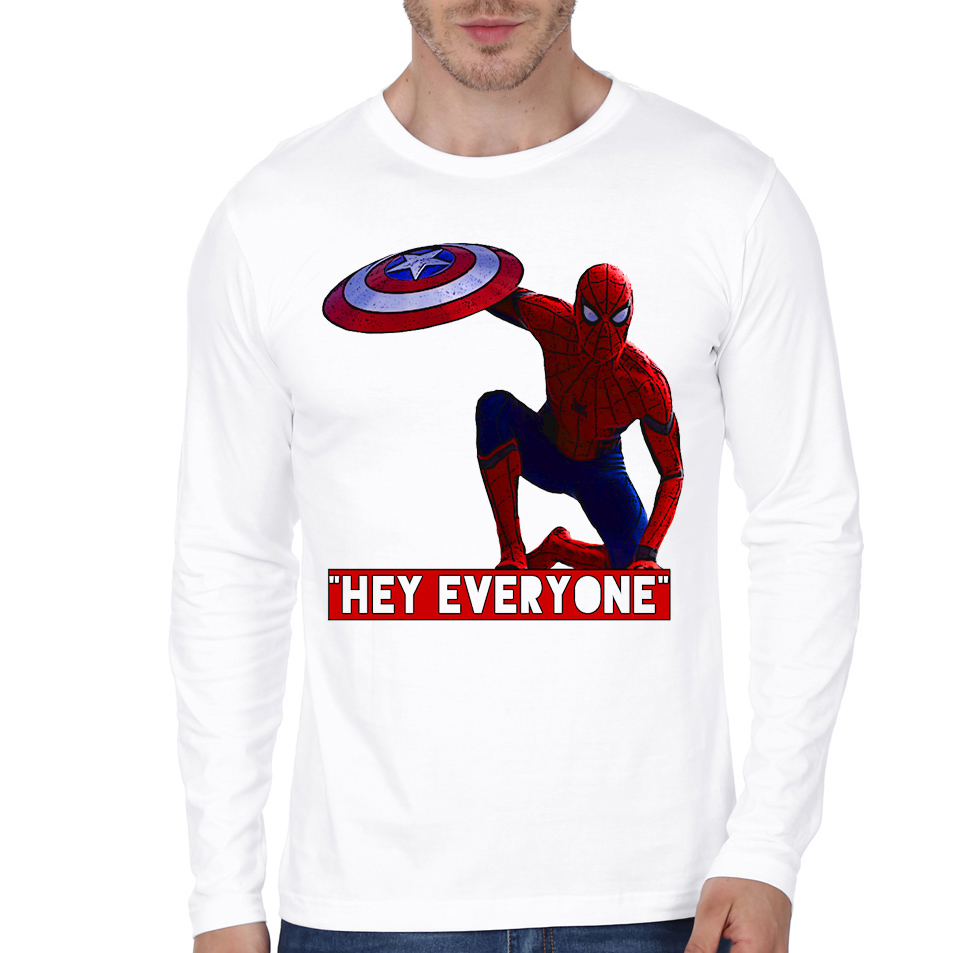 Hey Everyone White Full Sleeve Tee