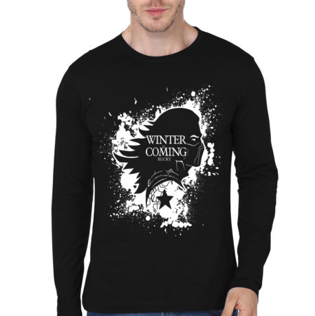 Winter IS Coming Black Full Sleeve Tee