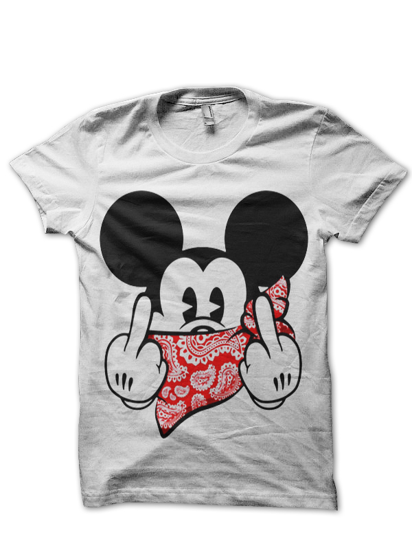 Rebel Mickey Mouse White T-Shirt