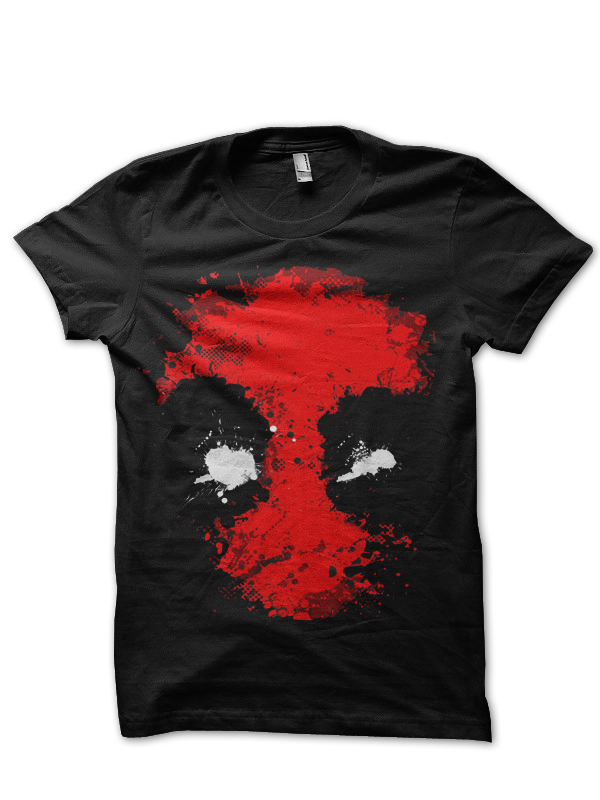 Deadpool Splatter Black T-Shirt
