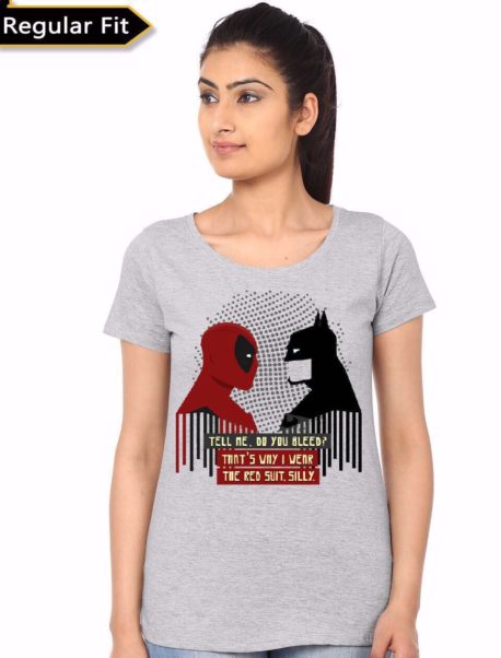 Batman VS Deadpool Grey Top