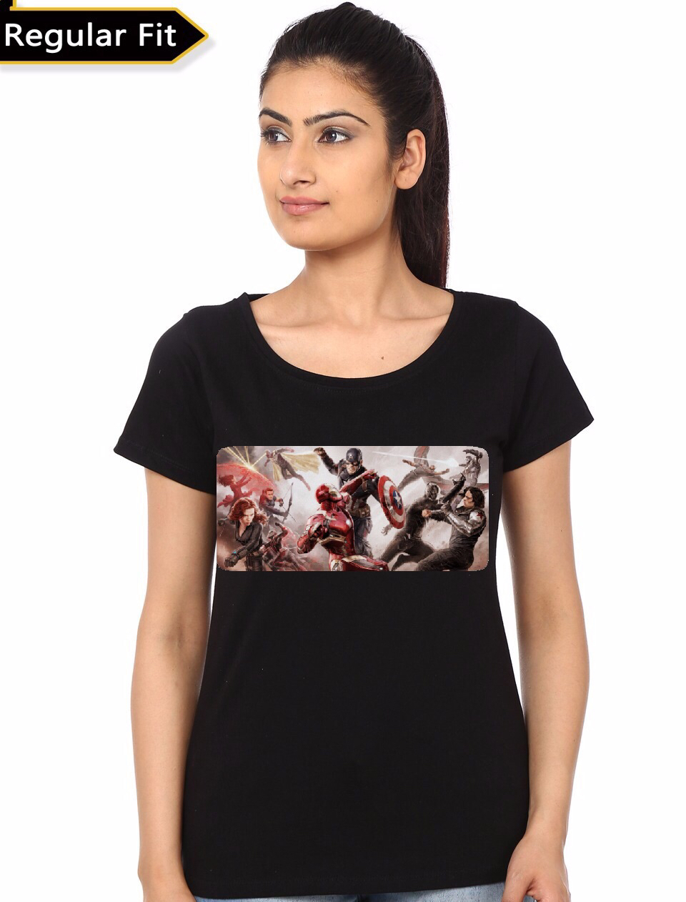 Civil War Girl's Black T-Shirt