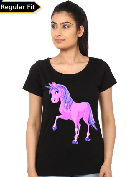 Unicorn Girls Black T-Shirt