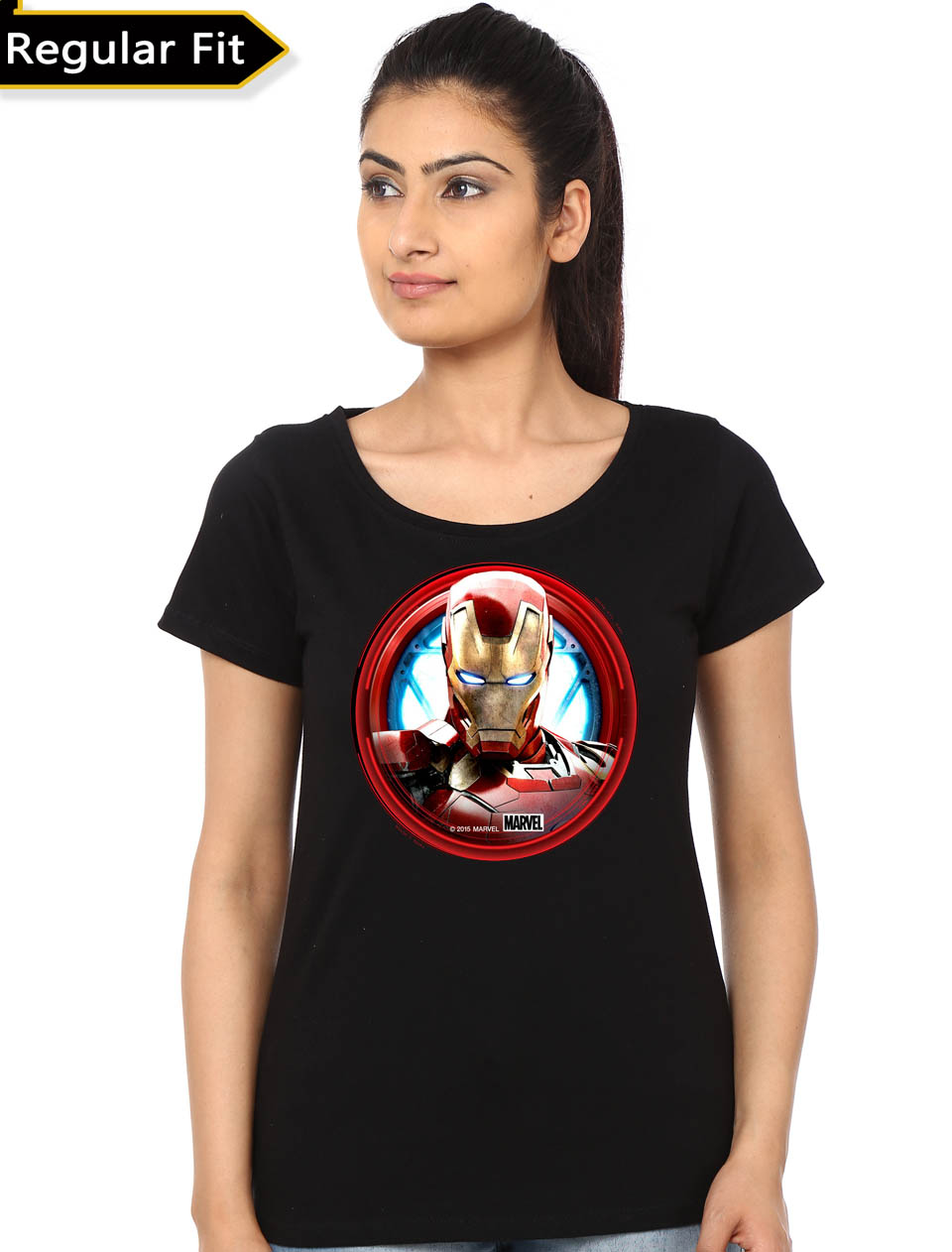 Ironman Arc Girl's Black T-Shirt | Swag Shirts