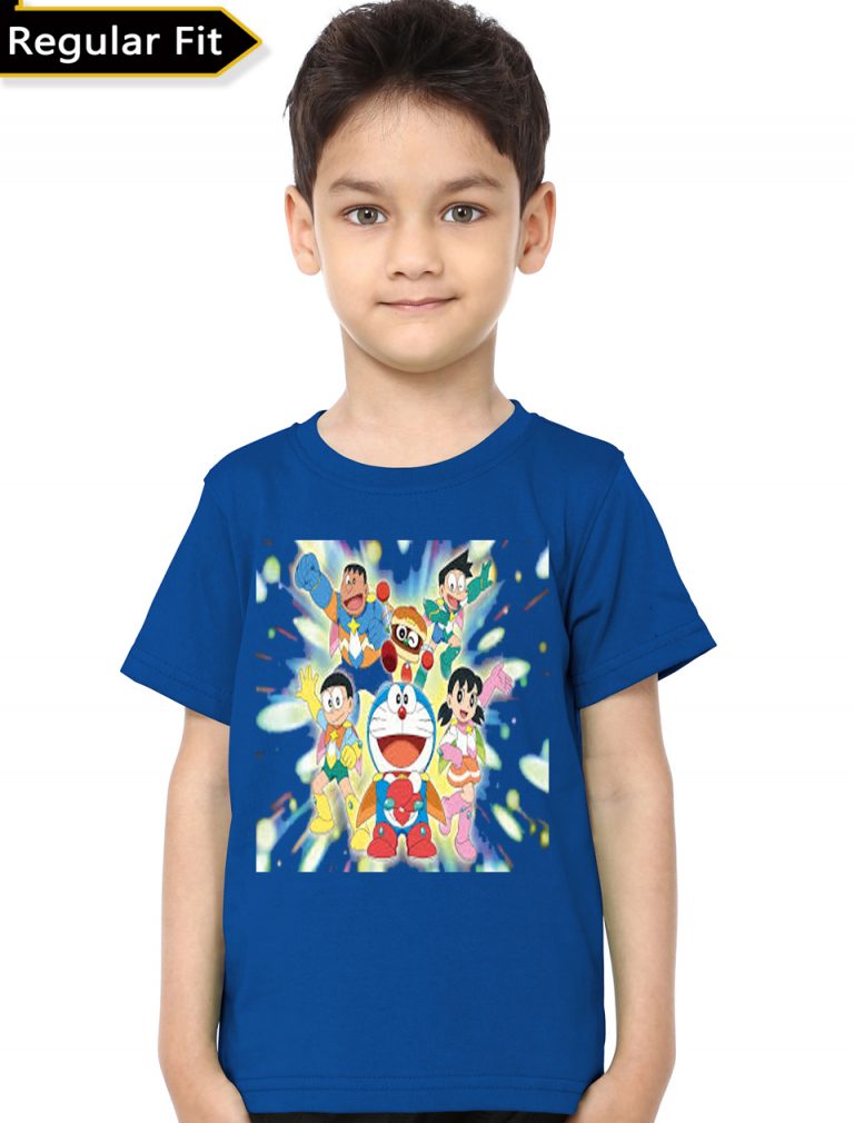 Doraemon And Team Royal Blue TShirt Swag Shirts