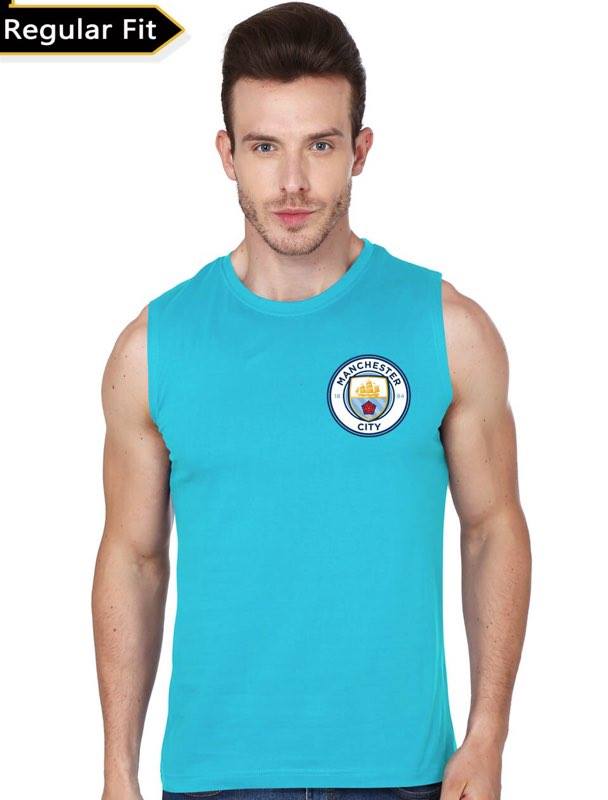 Horen van Slip schoenen slank Manchester City Light Blue Sports Vest - Swag Shirts