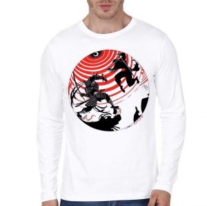 Ninja Full Sleeve White T-Shirt