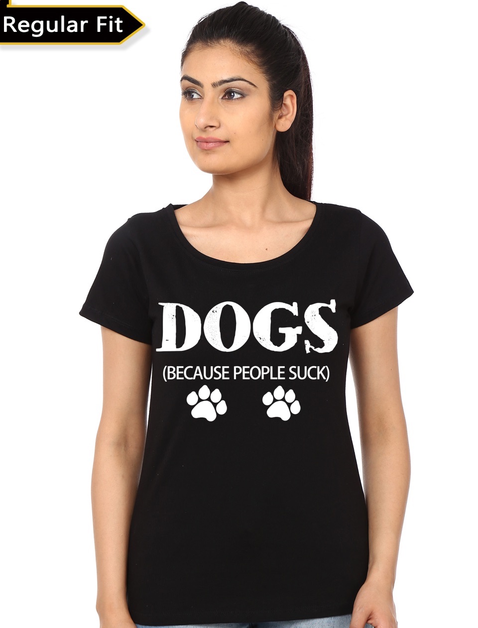 Dogs Becuase People Suck Black Girl's T-Shirt