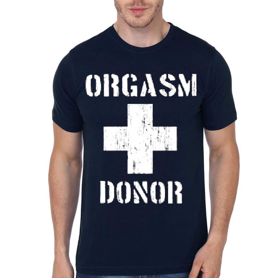 Orgasm Donor Navy Blue T-Shirt