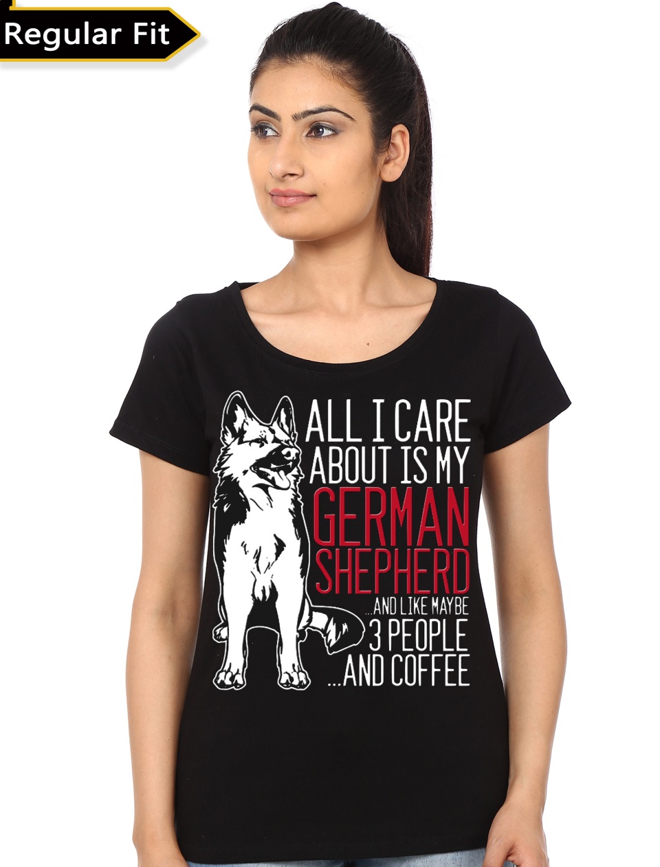 German Shepherd Girls Black T-Shirt
