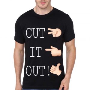 Cut It Out Black T-Shirt