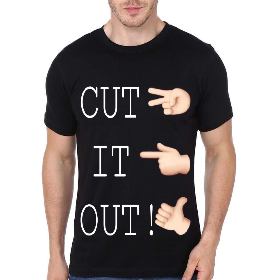Cut It Out Black T-Shirt