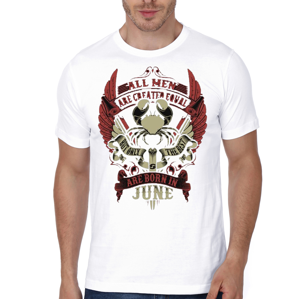 All Men Are Created Equally But Only The Best Are Born In June White T-Shirt