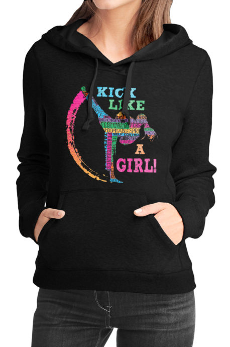 Kick Like A Girl Black Hoodie