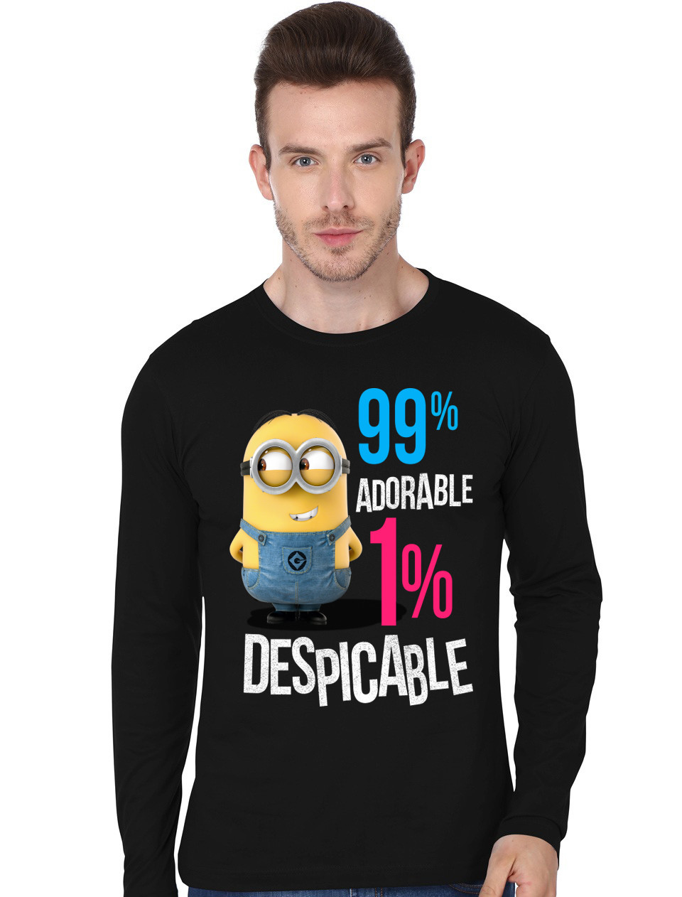 99% Adorable 1% Despicable Black Full Sleeve T-Shirt