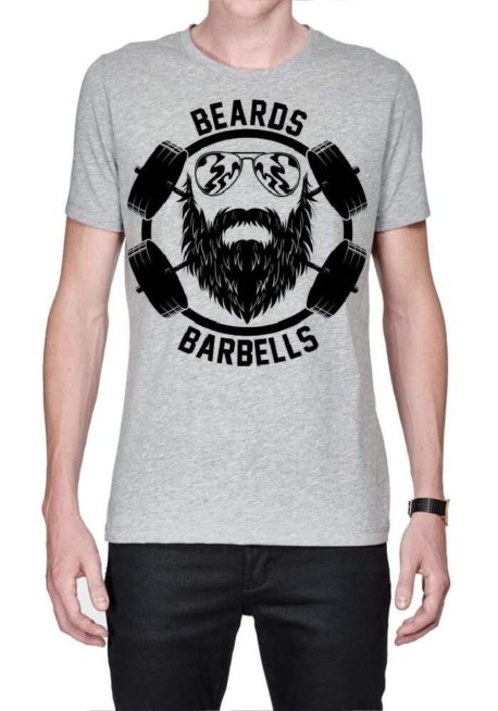 Beards Barbells Grey T-Shirt