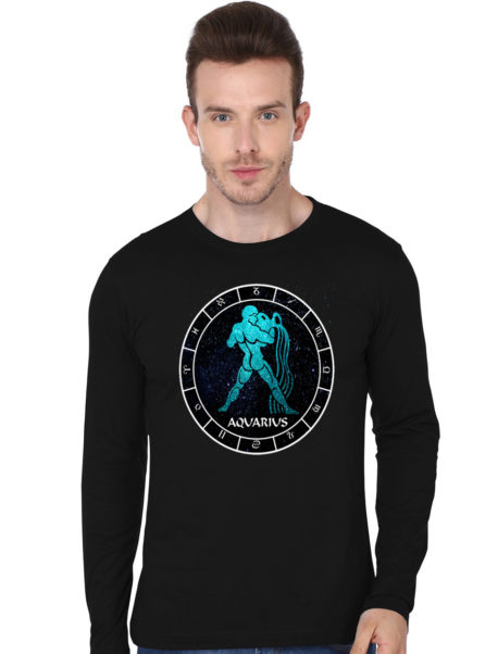 Aquarius Black Full Sleeve T-Shirt