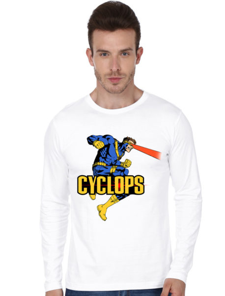 Cyclops White Full Sleeve T-Shirt