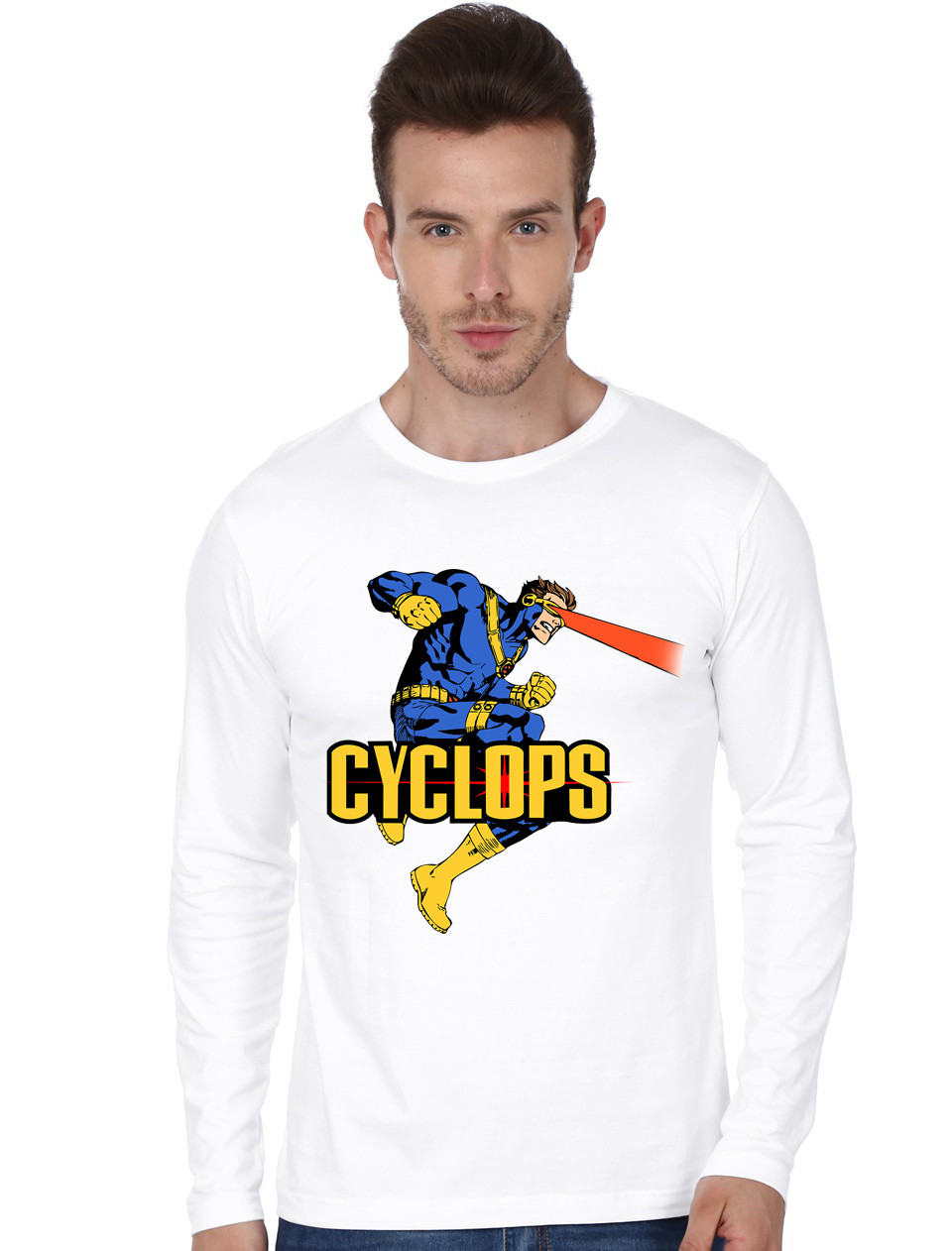 Cyclops White Full Sleeve T-Shirt