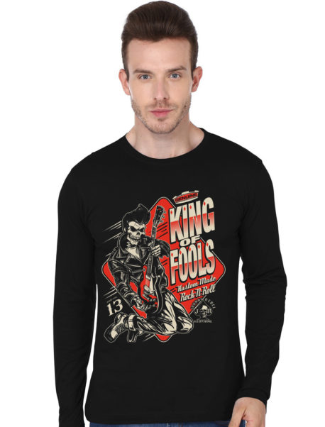Johnny Rebel King Of Fools Black Full Sleeve T-Shirt