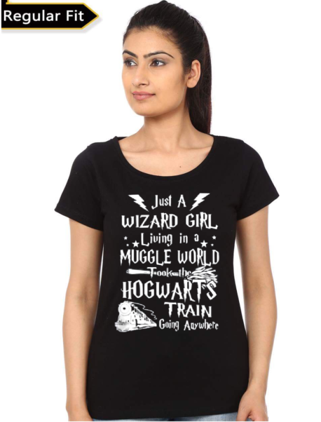 Just A Wizard Girl Living In A Muggle World Black T-Shirt