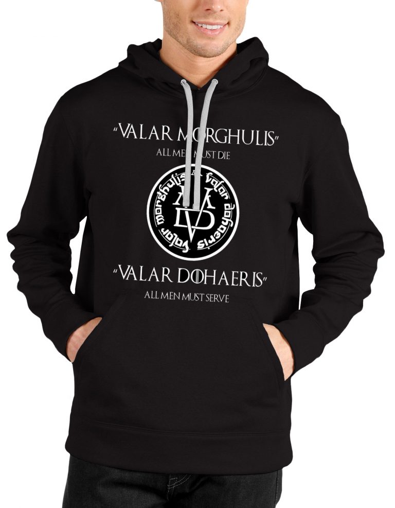 Valar Morghulis All Men Must Die Black Zipper Hoodie | Swag Shirts