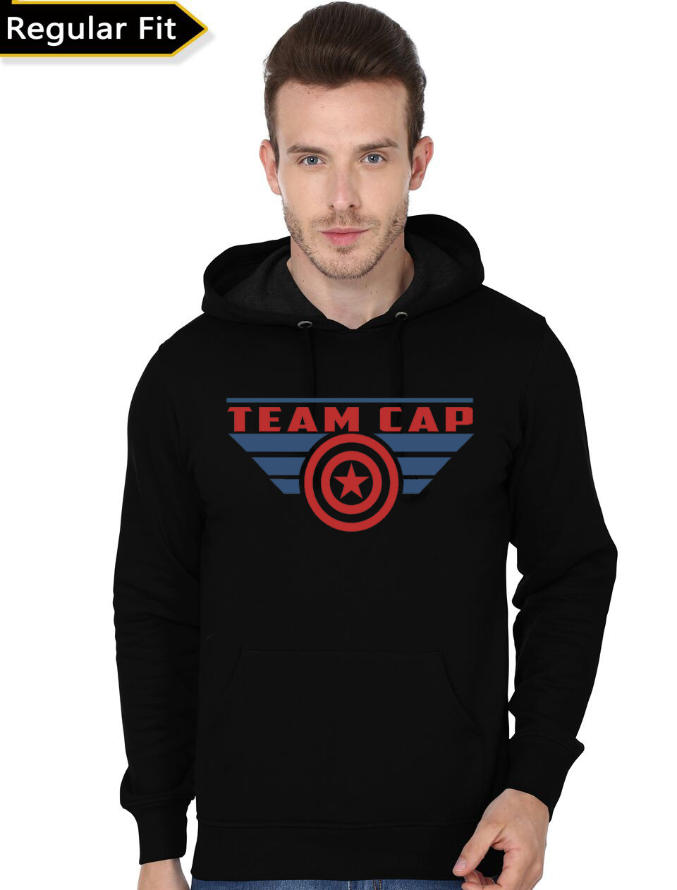 Team Captain America Black Hoodie