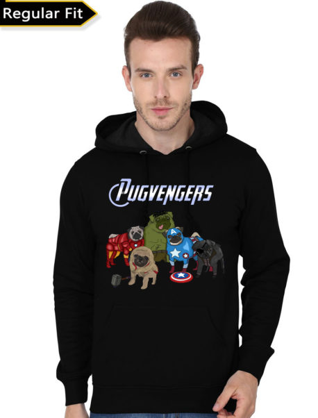 Pugvengers Black Hoodie