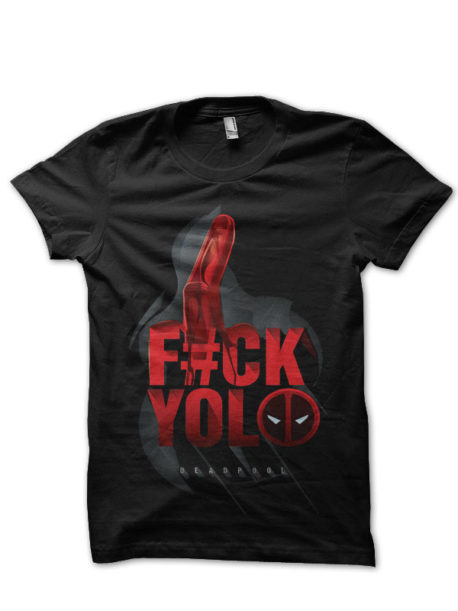 Fuck Yolo Deadpool Black T-Shirt