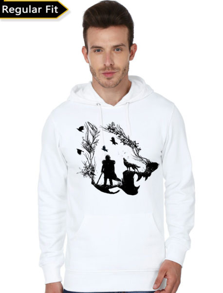 Dragon and Wolf Game of Thrones White Hoodie