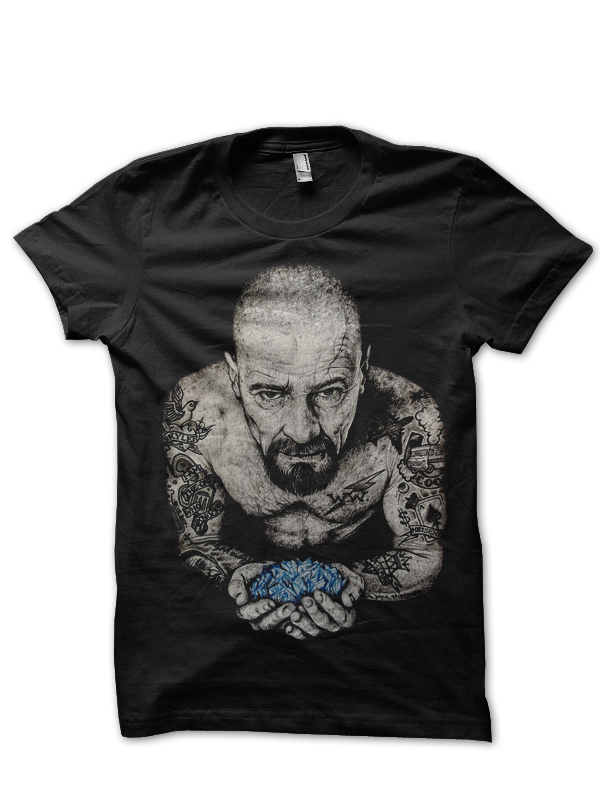 Badass Walter White Holding Meth Crystals Black T-Shirt